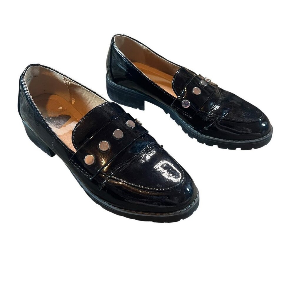 Black Studded Loafers